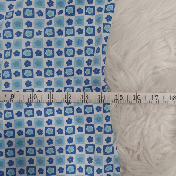 Vintage 90s Aqua Blues Square Neck Mini Dress Size Medium - Picture 6 of 7